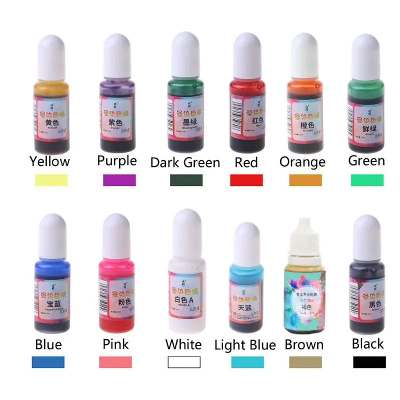 

12 Colors Art Ink Natural Pigment Colorant Dye Ink Diffusion UV Epoxy Resin Jewelry Making