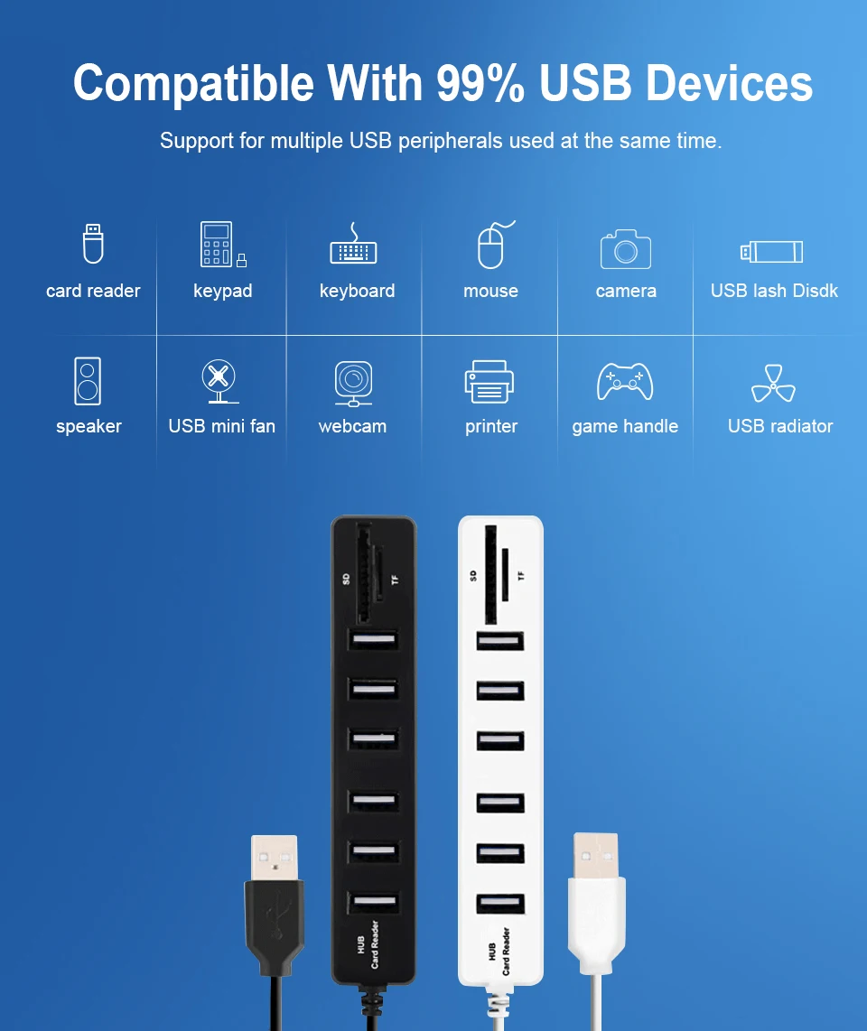 Usb-хаб 3,0 Мульти USB 3,0 док-станция USB высокоскоростной разветвитель 3/6 Порты жил устройство для чтения карт SD TF все в одном для ПК Компьютерные аксессуары