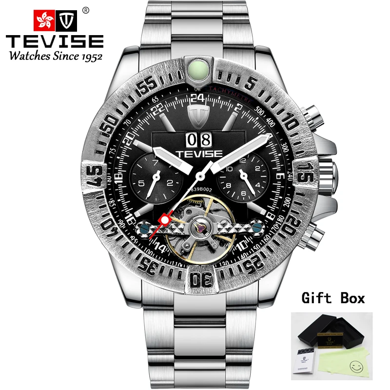 

Tevise Men's Tourbillon Automatic Mechanical Watches Full Functional Top Brand Male Self Winding Wristwatch Relogio Masculino