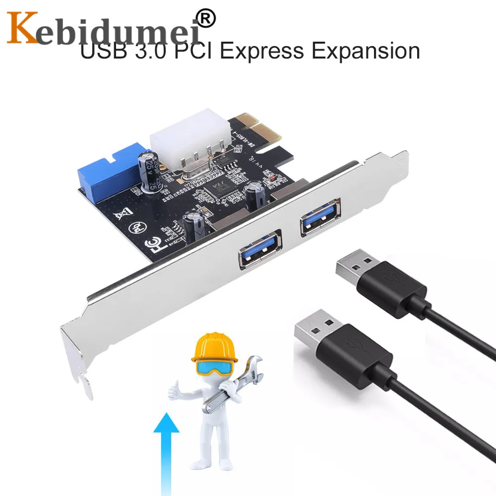 2-портовая USB 3 0 PCI-e Плата расширения PCI express PCIe хаб адаптер 2-портовый e 1x |