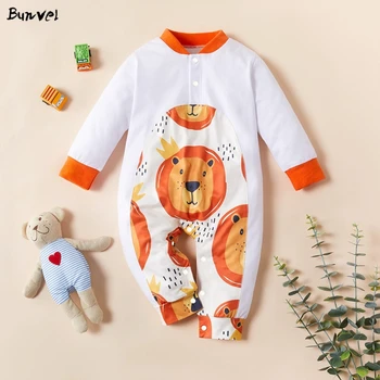 

bunvel Newborn Baby Girls Boys Jumpsuit Cartoon Lion Pattern Jumpers Outfits Toddler Infant One Piece Outfits Baby Costume