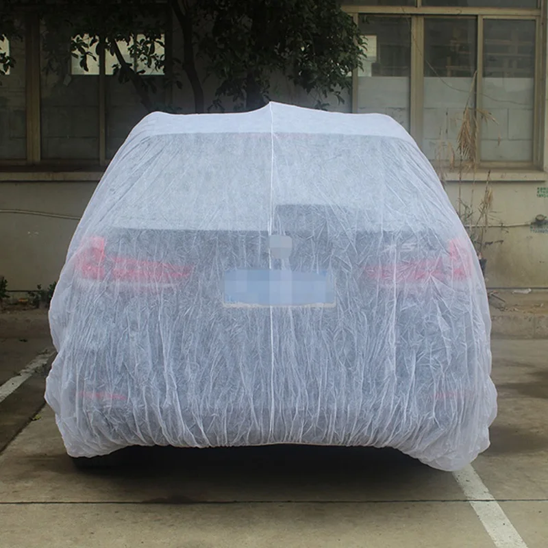 Универсальный автомобильный одноразовый чехол для автомобиля из нетканого материала, прозрачный пылезащитный чехол для автомобиля, дождевые чехлы