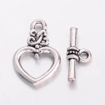 

20Set Alloy Toggle Clasps Hooks Heart Shape Clasps Bracelet Closures For DIY Necklace Bracelet Jewelry Making Accessories