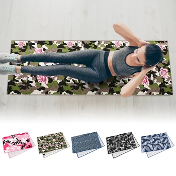 

Yoga Mat Print Quick Dry Non-Slip Foldable Yoga Towel Fitness Blanket Home Gym Fitness Equipment with Mesh Bag