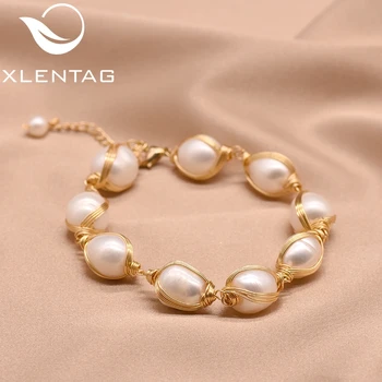 

XlentAg Handmade Natural Fresh Water Pearl Bangles For Women Adjustable Bileklik Bracelet Jewelry Pulseras Mujer Armband GB0104