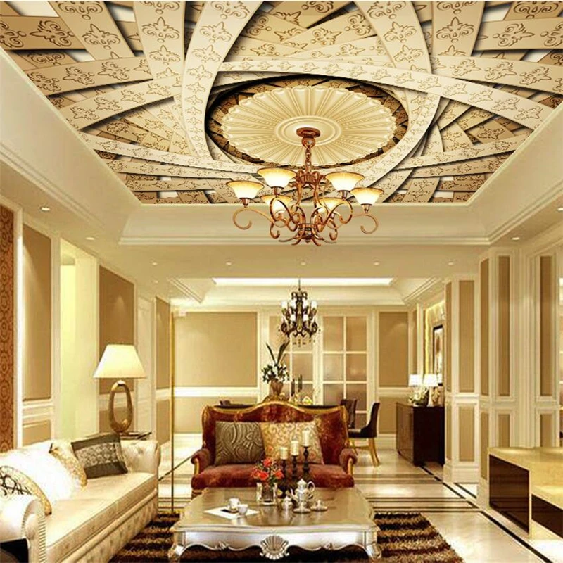 

Drop Shipping Custom Wallpaper 3D Stereo Mural European Creative Ceiling Fresco Living Room Bedroom Wallpaper 3d Papel De Parede