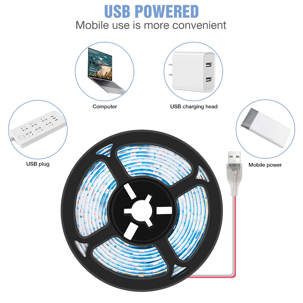 USB светодиодный Grow светильник LED полный спектр светать полосы 0 5 HDMI кабель 1 м 2 3 DC 5V