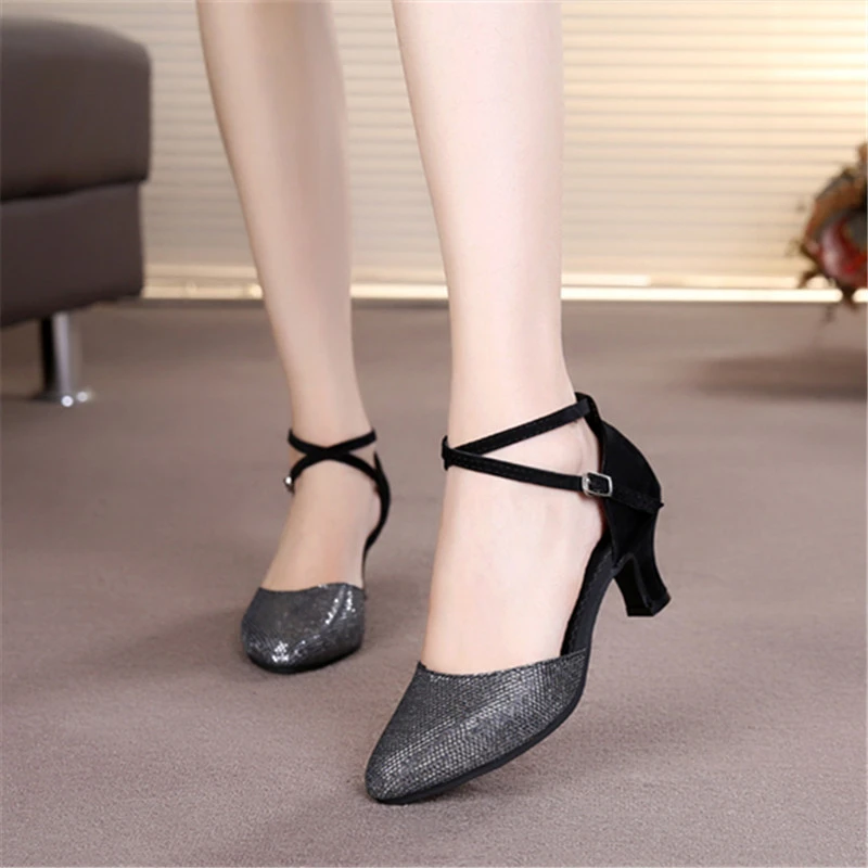Женская танцевальная обувь для Танго/бальных/латинских танцев, танцевальная обувь на каблуке для сальсы, профессиональная танцевальная обувь для девушек, женская обувь 3,5 см/5 см