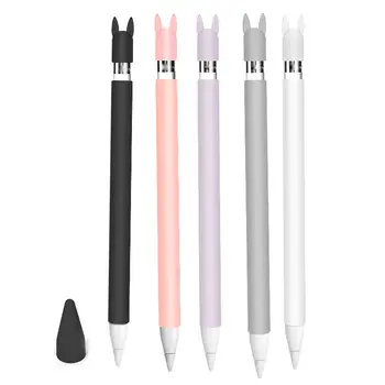 

Cute Rabbit Ear Anti-scroll Soft Silicone Protective Sleeve Pouch Case Skin Nib Cover for i-Pad Pro Pencil 1st Version