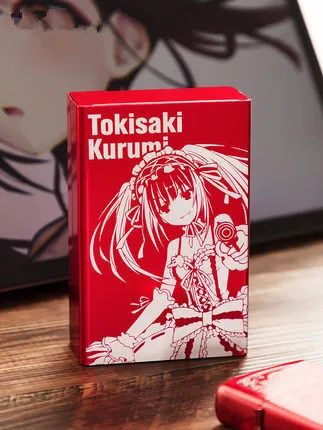 

New Anime DATE A LIVE Tokisaki Kurumi Cosplay Prop Nightmare Anti-folding Metal Portable Storage Box Cigarette Boxes Collection