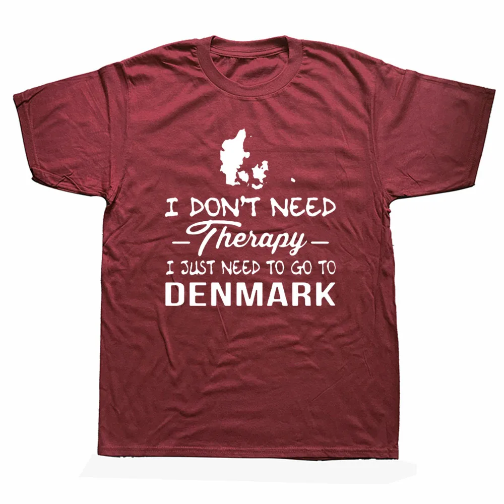 Denmark Therapy Birthday Funny Unisex Graphic Fashion New Cotton Short Sleeve Vintage T Shirts O-Neck Harajuku T-shirt | Мужская одежда