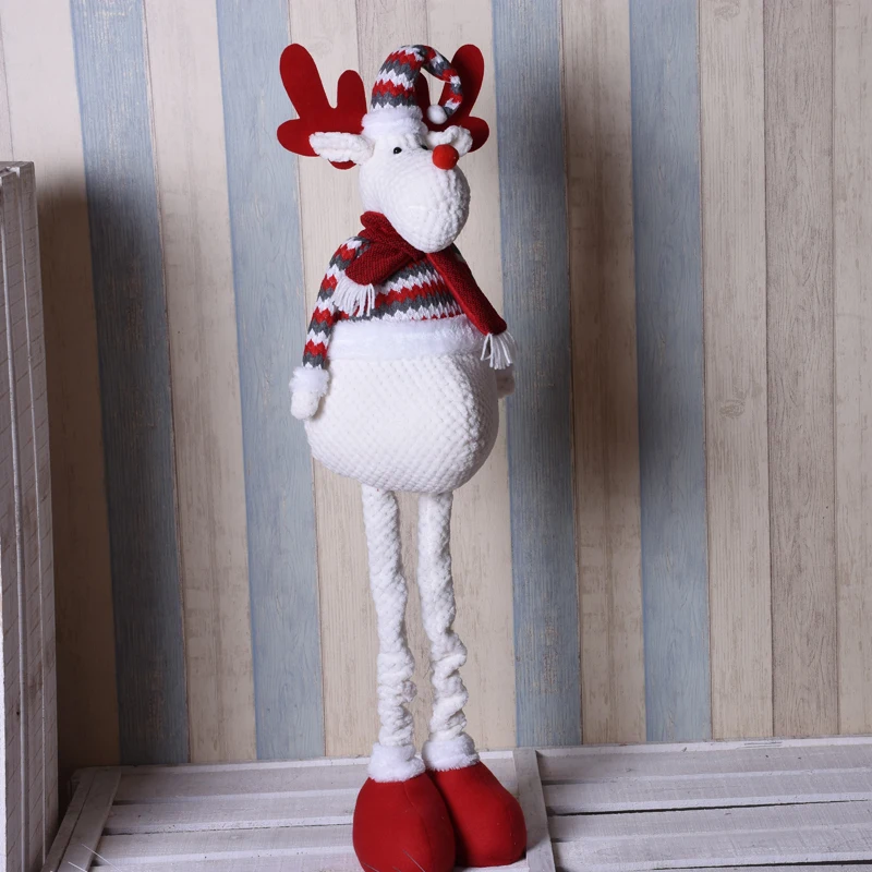 110 см, выдвижной Санта-Клаус, снеговик, лось, Рождественские куклы, украшения на елку, новогодний подарок, adornos de navidad