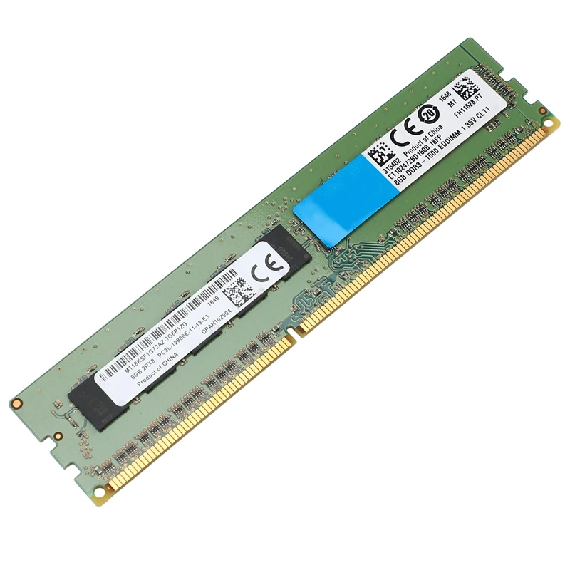8GB ram 2RX8 1,35 V DDR3 PC3L-12800E 1600MHz 240 Pin ECC Unbuffered ram для серверной рабочей станции