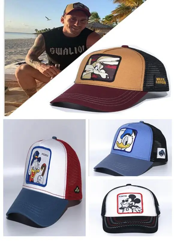 Бренд аниме Микки, Дональд Дак Койот Snapback кепка хлопок бейсбольная кепка для мужчин и женщин хип-хоп папа сетка шляпа водителя грузовика кепки гонки H