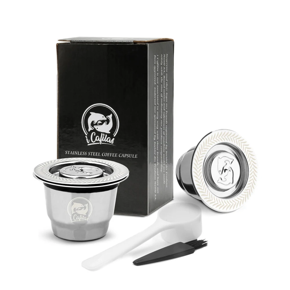 Нержавеющая Сталь Nespresso фильтры для кофе металлические кофейные капсулы стручки для эспрессо многоразовые Многоразовые корзины - Цвет: 2 capsules