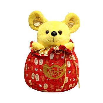 

Soft Gift Plush Mouse Toy Decoration Hanging Type Home Office Chinese New Year Kawaii Lucky Bag Tang Suit Stuffed Kids Party