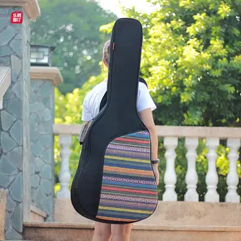 

40/41 Inch Thicken Folk Acoustic Guitar Bag Canvas Guitar Carry Case Shoulder Straps Padded Guitar Waterproof Backpack