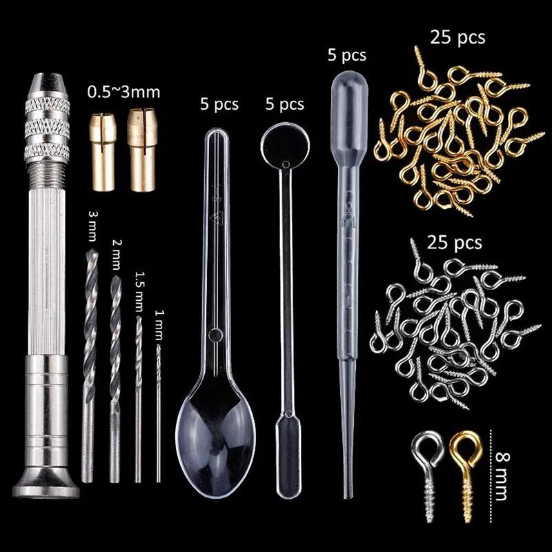 83 Pieces/Set Silicone Casting Molds Tools Set Glitter Powder With Storage Bag For Jewelry Craft DIY Jewelry Making Kit Tools