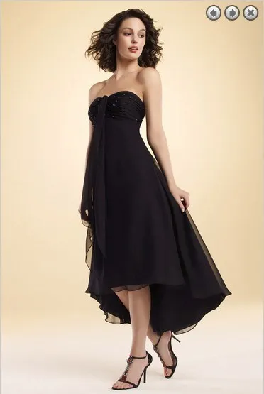free shipping dinner dress New fashion Party Gown brides maid dress formales short royal black beaded Bridesmaid Dresses