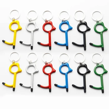 

10pcs/lot Quarantine Hygiene Hand Keychain EDC Door Opener Stylus Anti Direct Contact Door Handle Hook Multifunctional Tools