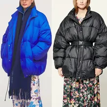 FAKUNTN Jacket Long Women Warm Parkas Sleeve Black or Blue Single Breasted Winter 2021 Female Turtleneck Overcoat and Coat with
