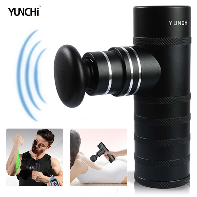 Mini Design Massage Gun Electric Muscle Relaxation Tool Body Shapping Portable Massager USB Charging 4 Massage Heads Low Noise