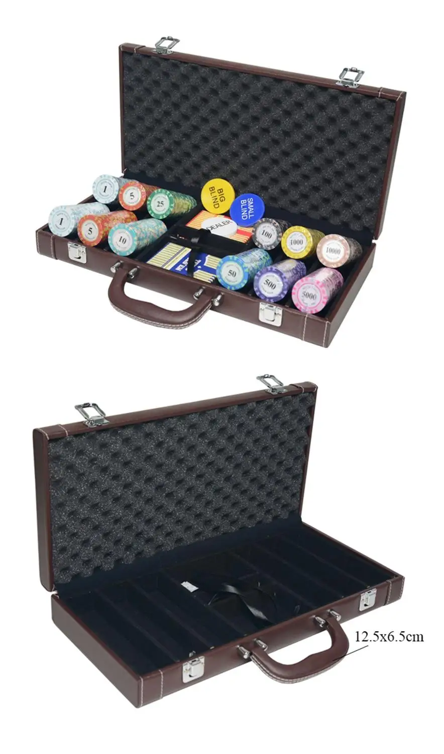 Boîte de rangement en PU pour jetons de casino, boîte à outils Black Jack, conteneur de cartes à jouer, boîte à dés, Texas, valise de capacité, 200 pièces, 300 pièces