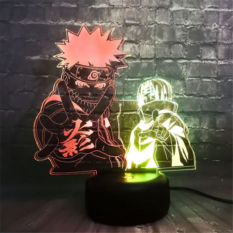 Naruto Shippuden 3d Night Lights Uzumaki Uchiha Sasuke Decor Bedroom Color Changing Led Lighting Itachi Lamp Anime Lampara | Освещение