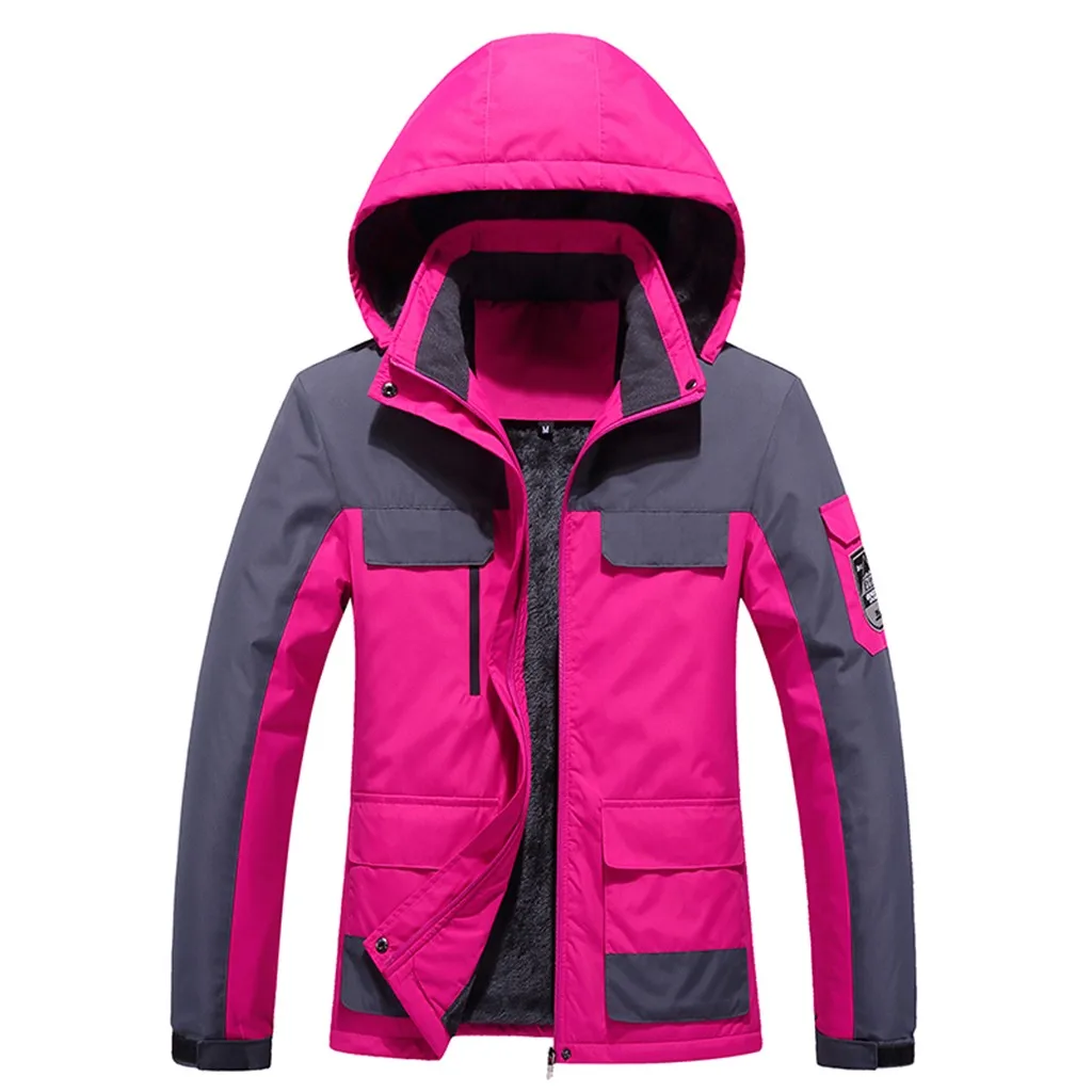 Hot Pink Женская уличная походная куртка, Спортивная уличная водонепроницаемая и устойчивая к царапинам дождевик, ветровка для альпинизма, куртка с несколькими карманами 9,10 - Цвет: Hot Pink