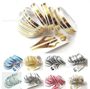 

200pcs Car Stickers PinStripe Pin Stripe Tape Decal Vinyl Steamline White Gold Silver Double Line Motorcycle Car Styling