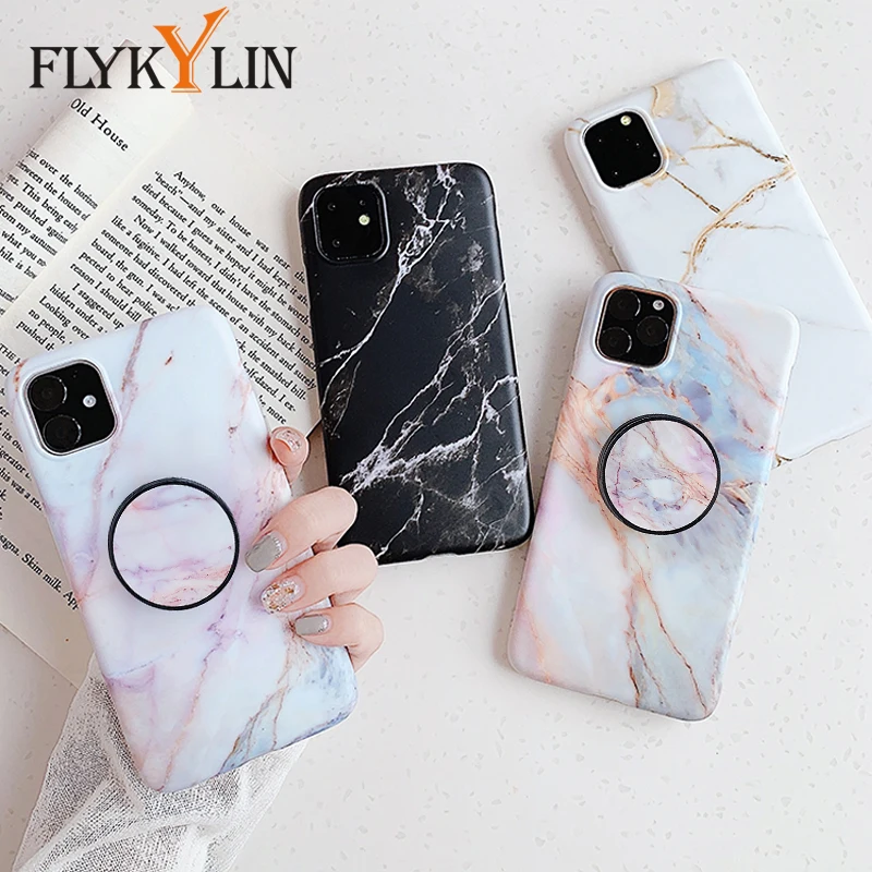 COOLY мраморный чехол для huawei P30 Pro P20 Lite чехол для iphone 11 Pro Max телефон Coque на силиконовый чехол розовый белый Держатель подставка