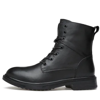 

Big Size Men Warm Boots High-top Men Military Boots Super Quality Winter Men Genuine Leather Boots timber land shoes 356