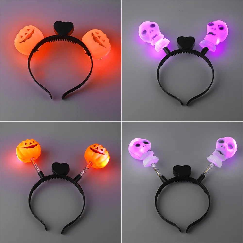 

Hair Band Led Props Headwear Halloween LED Headband Pumpkin Light Flashing Supplies ABS Light-Up Gadget Flash