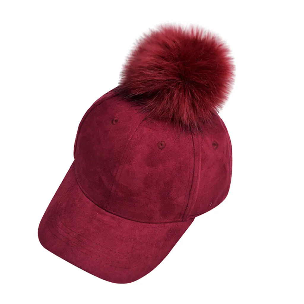 Модная женская зимняя бейсбольная кепка, теплая хип-хоп одноцветная Кепка, Снэпбэк Кепка s, уличная шапка для родителей и детей# H - Цвет: Красный
