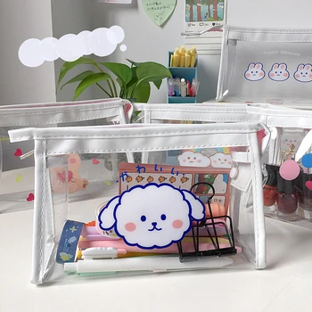 

Cartoon Animal Dog Cosmetic Bag Transparent Travel Makeup Case Wash Toiletry Make Up Organizer Beauty Women Pouch Storage Bags