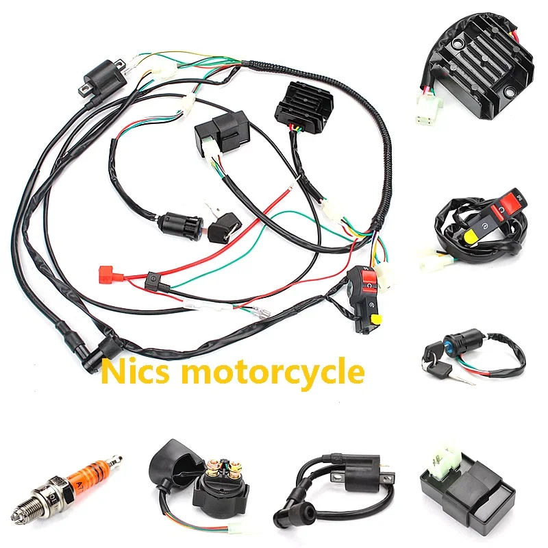 CDI electric device Full WIRE LOOM WIRING HARNESS 150cc 200cc ATV QUAD BIKE BUGGY GO KART Dirt PIT Bike