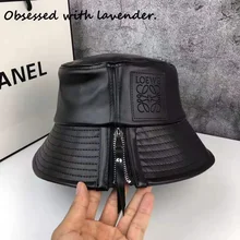 Одержимая лавандой. Шляпа на молнии с плоским верхом, рыбацкая шляпа из искусственной кожи, осенняя японская шапка для покупок, японская Корейская