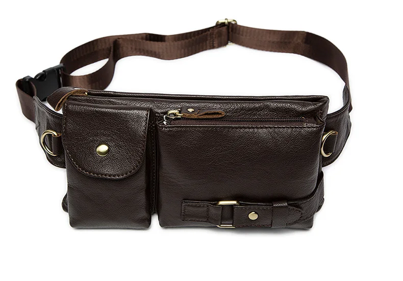 Aimeison сумка для ног из натуральной кожи, поясная сумка для мотоцикла, поясная сумка, сумка для телефона, сумка для путешествий, Мужская маленькая сумка для ног, тактическая - Цвет: Коричневый