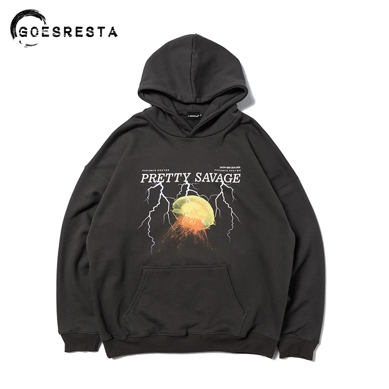 

Men Hoodies Sweatshirt Hip Hop 2020 Streetwear Lightning Hoodie Pullover Harajuku Autumn Winter Fleece Cotton Fashion Hooded Men