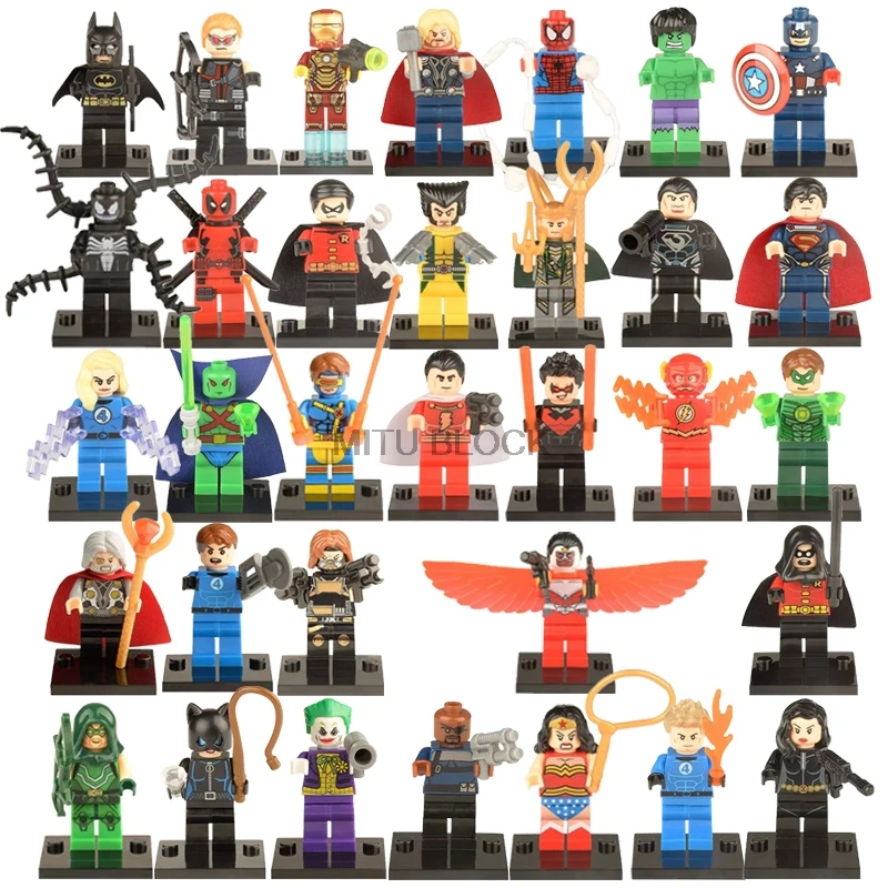 

Super Hero Spiderman Batman Thor Deadpool Superman Hulk Avengers 4 Endgame Iron Man Figure Classic Building Block Toy