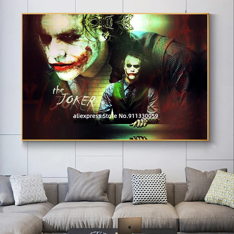 HEATH LEDGER Joker картина маслом на холсте комикс плакаты Джокер и принты настенный