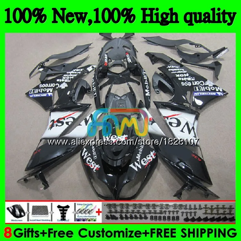Корпус для KAWASAKI ZX636 ZX600 ZX-6R ZX 6R ZX 636 600CC 9BS. 88 ZX-636 ZX6R 09, 10, 11, 12, 2009 2010 горячий черный west 2011 2012 обтекатель