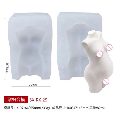 3D Body Candle Mold Silicone Soap Wax Mould Male and Female Design Art F WM