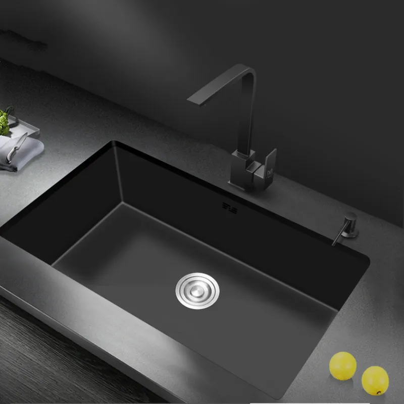 

Nano Finish Grey Black Kitchen Sink Under Counter Rectangular Larger Size 780x430 Mm 1.2 Thickness Handmade AR29