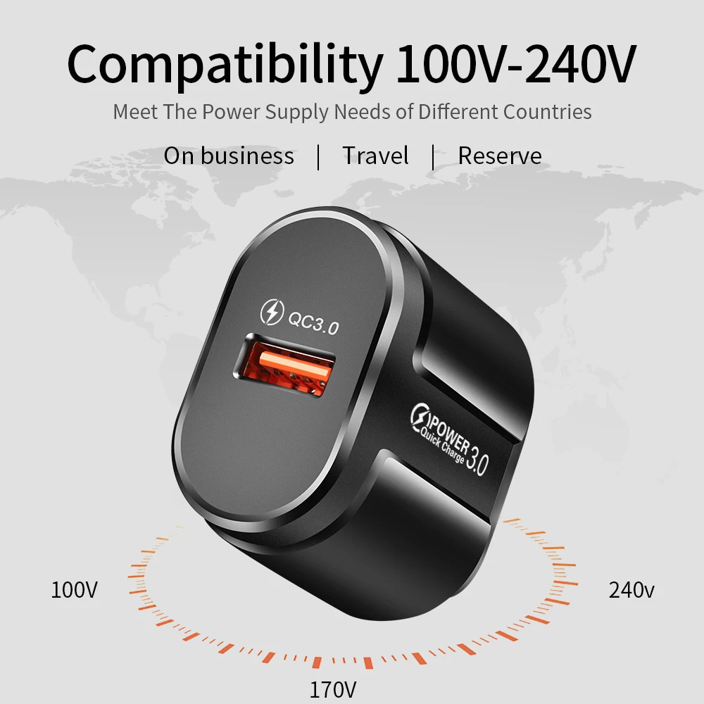 USLION Быстрая зарядка QC 3,0 USB US EU зарядное устройство Универсальное зарядное устройство для мобильного телефона настенный адаптер для быстрой зарядки для iPhone samsung Xiaomi