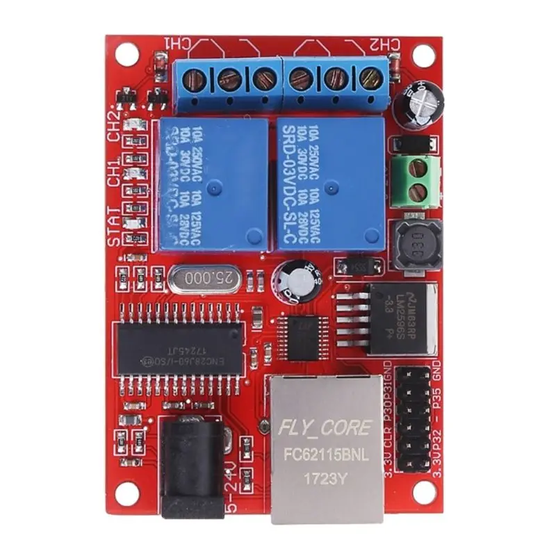 

LAN Ethernet 2 Way Relay Board Delay Switch TCP/UDP Controller Module