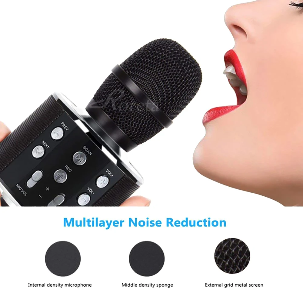 K-Song Bluetooth беспроводной микрофон динамик профессиональный ручной караоке микрофон музыкальный плеер для вокала, с рекордером KTV Mic