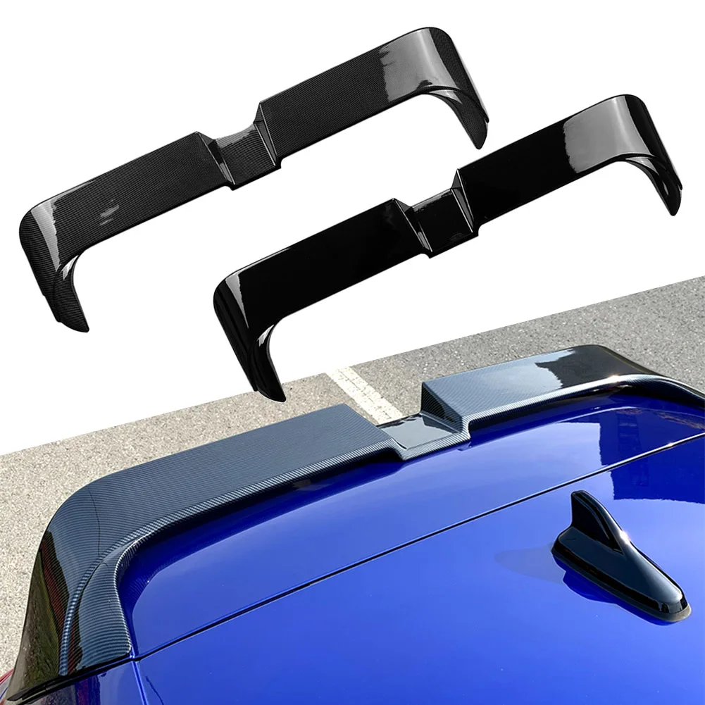 Car Rear Roof Lip Spoiler Window Wing Trim Abs Per Volkswagen Vw Golf 8 Mk8 2020-2021 Fibra Di Carbonio/Nero Lucido