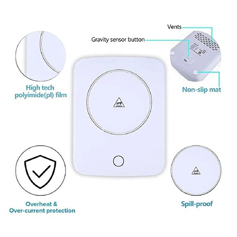 55 Degree Warm Cup Heating Warm Coaster Automatic Constant Temperature Hot Cup Hot Milk Warmer Coaster Warm Milk