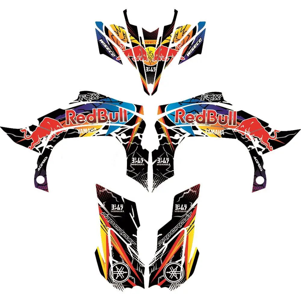 

ATV Full Decals Graphic Stickers Kit Front Rear Flank Sticker For Yamaha YFZ450R YFZ-R 450 2009 2010 2011 2012 2013